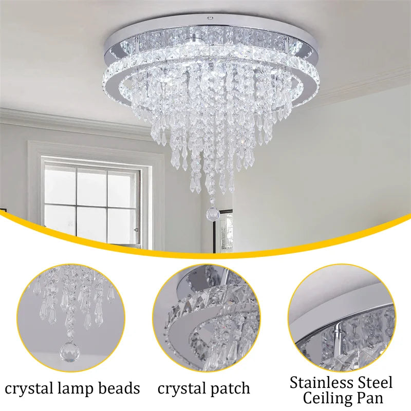 VETRULUS Modern Crystal LED Smart Ceiling Pendant Lamp