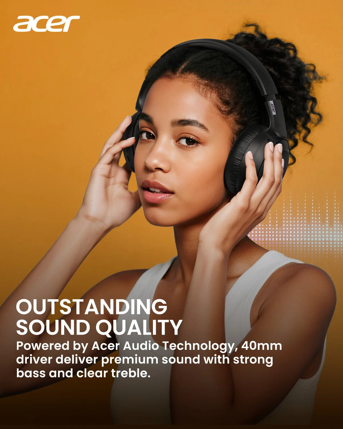 Acer OHR205 Wireless Bluetooth 6.0 Over Ear Headphones