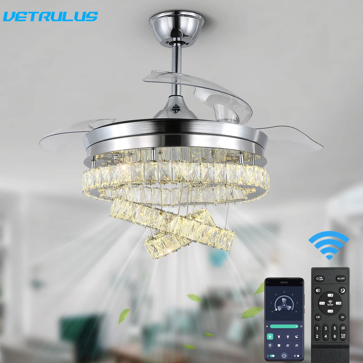 Vetrulus Led Ceiling Fan With Remote Control
