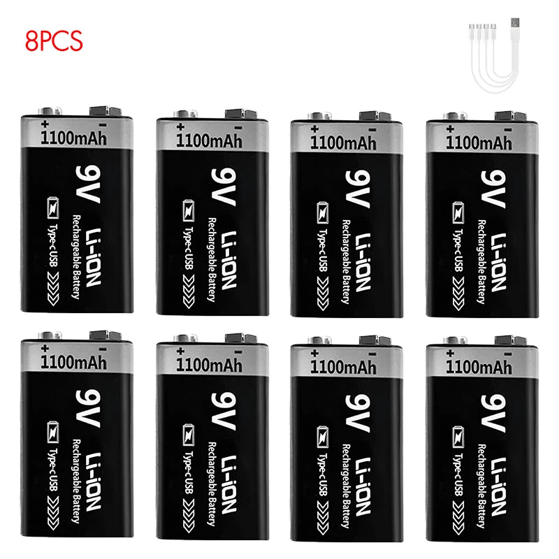 Kuugro 9V USB Rechargeable Battery Pack