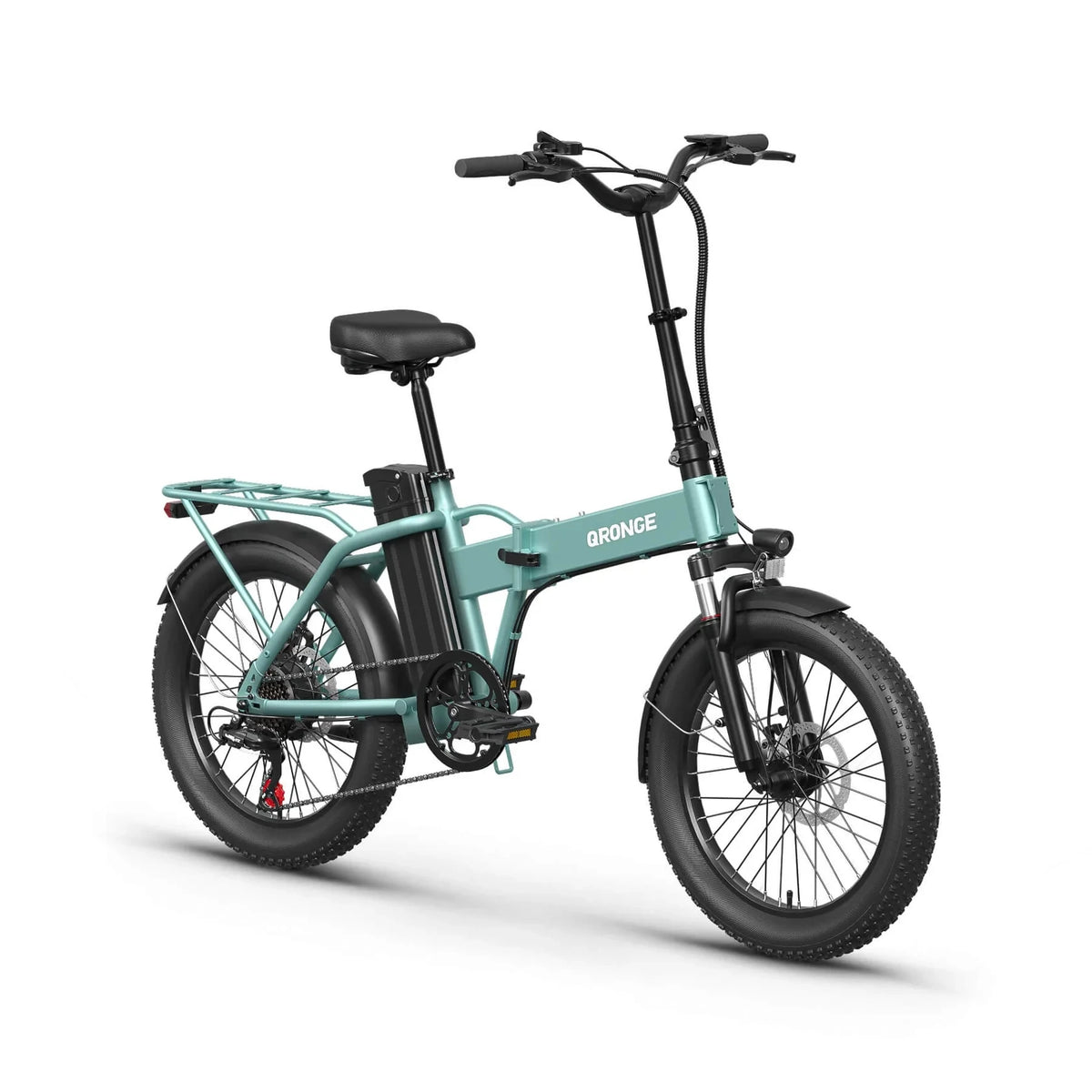 QRONGE Waterfall Folding Fat Tire Electric Bicycle