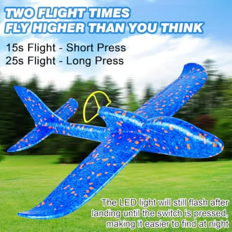 Electric Foam Airplane Toy Two Pack LED Planes Outdoor