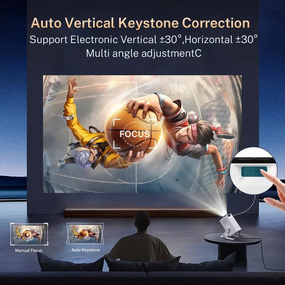 LynCast Android TV 1080P Portable Mini Projector