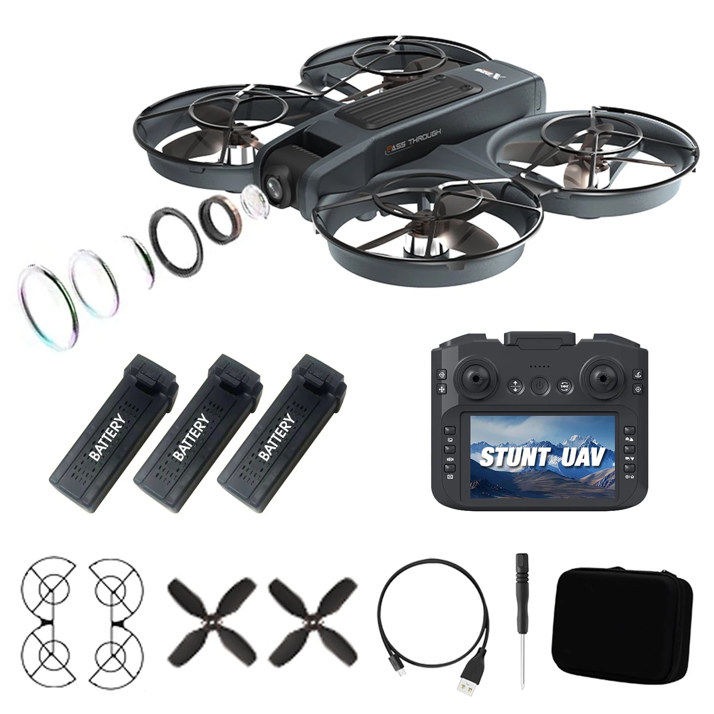 Foldable Drone With Dual Cameras Optical Flow Positioning