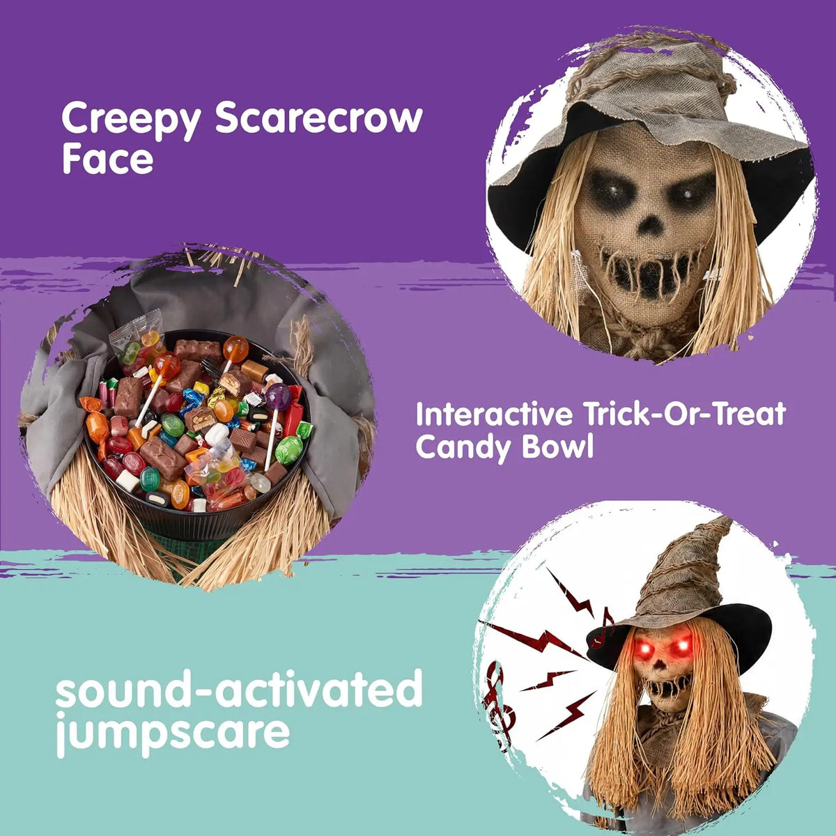 Joyfy Animatronic Scarecrow Halloween Outdoor Prop
