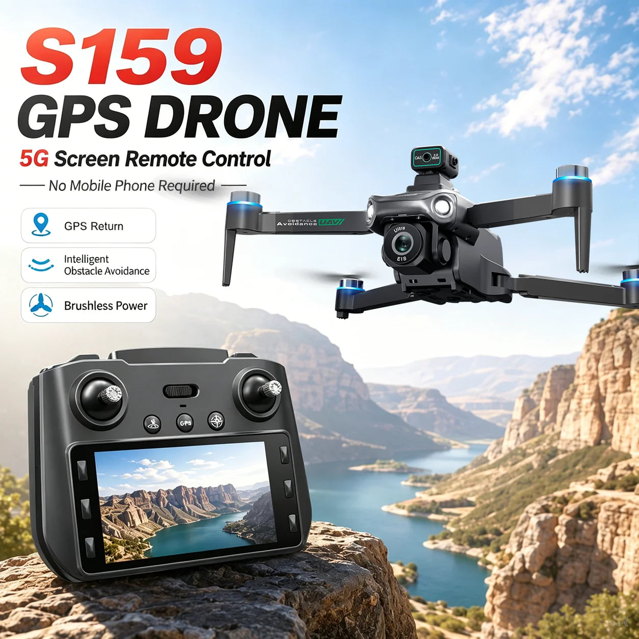 ZNLYRION S159 Brushless GPS Drone 8K Camera FPV