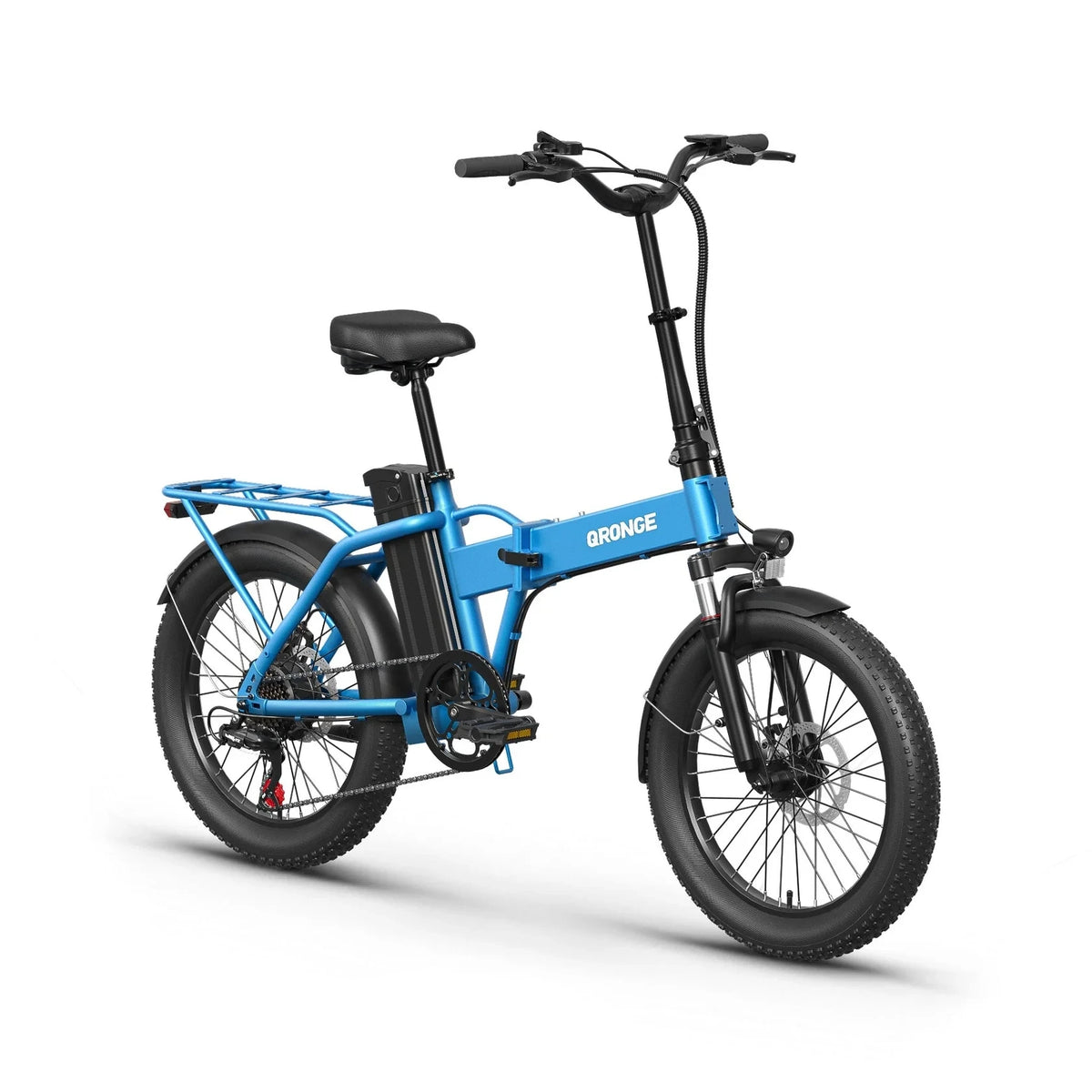 QRONGE Waterfall Folding Fat Tire Electric Bicycle