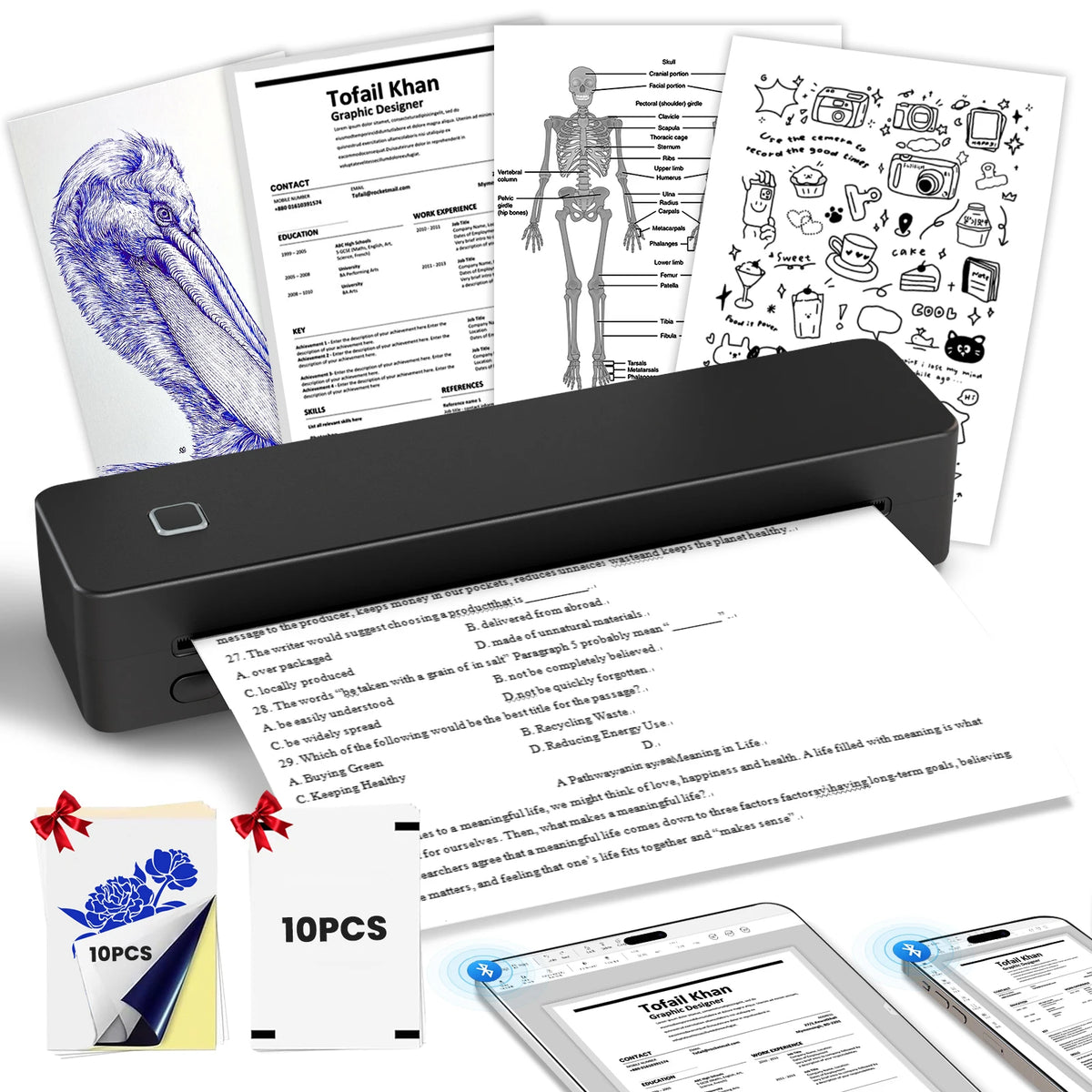 TakeYou Bluetooth Portable Thermal Printer