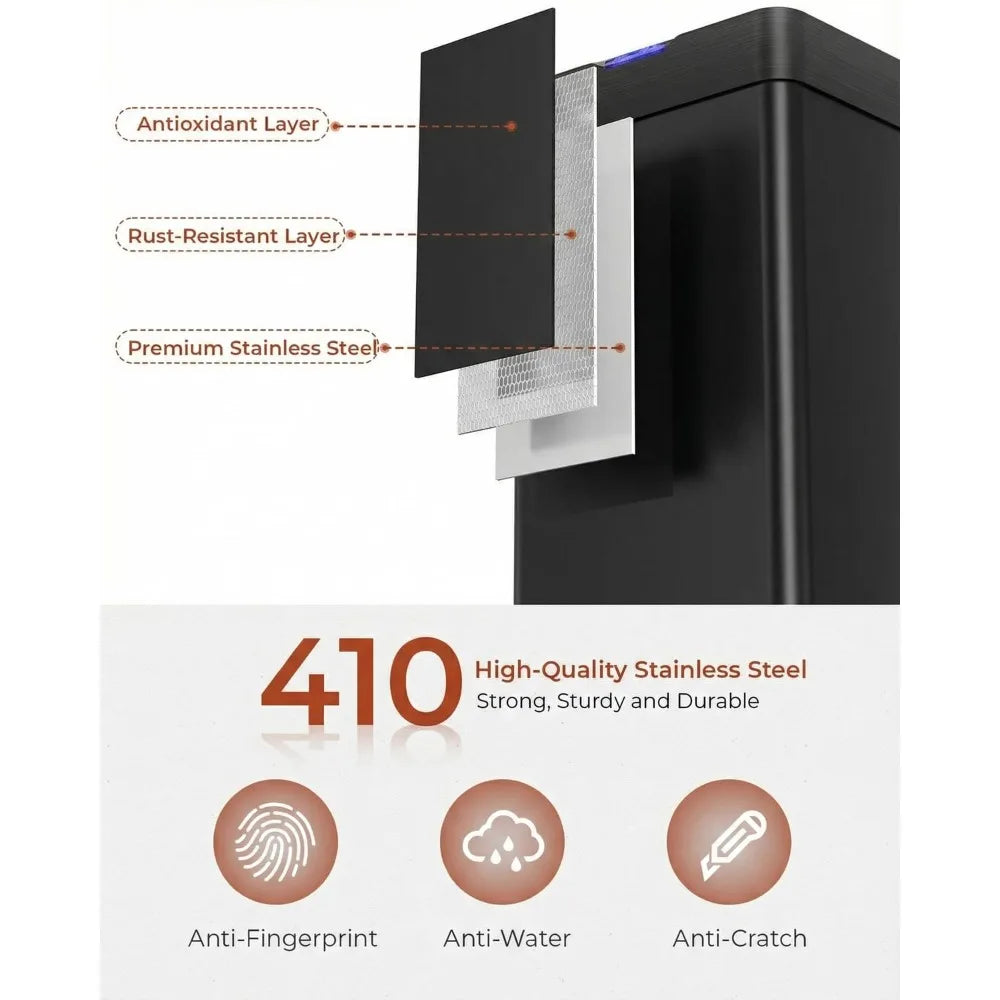 Touchless Motion Sensor Trash Can Stainless Steel