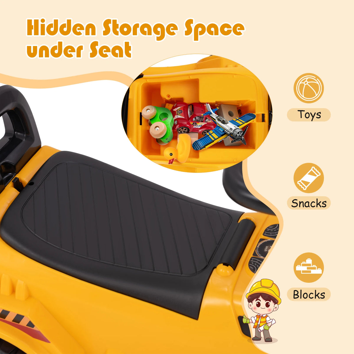 Multigot Kids Ride On Excavator Toy With Engine Sound
