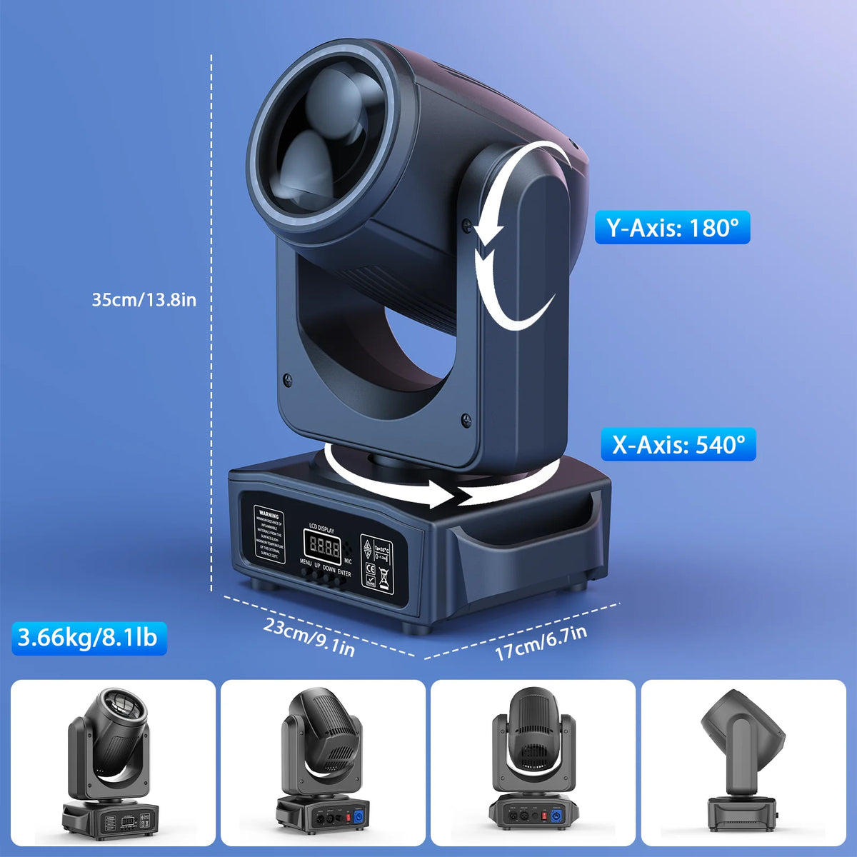 U'King RGB LED Moving Head Light With DMX Control