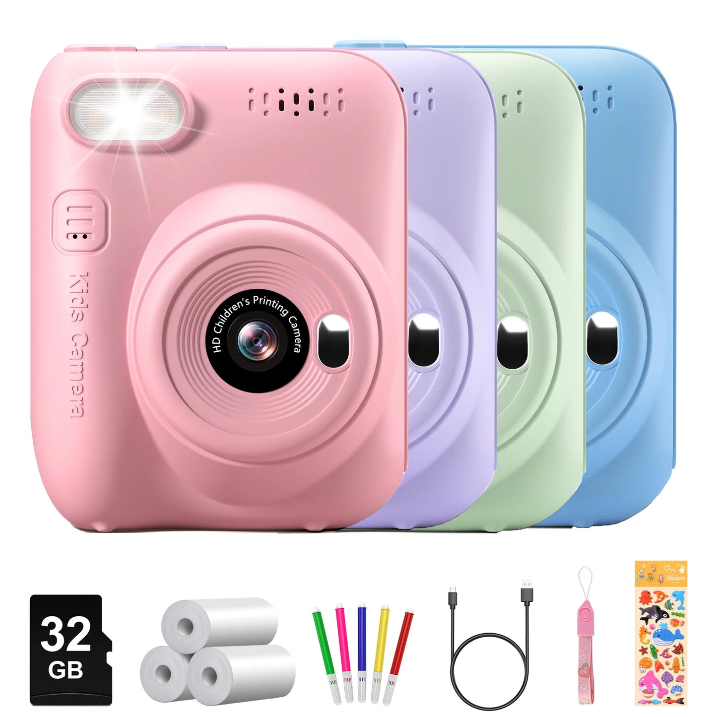 Diamooky CN Kids Instant Print Camera 32MP 1080P