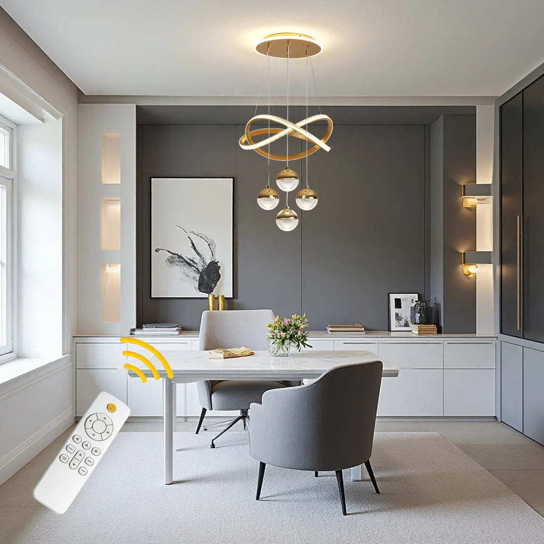 Modern LED Pendant Light With Spherical Heads