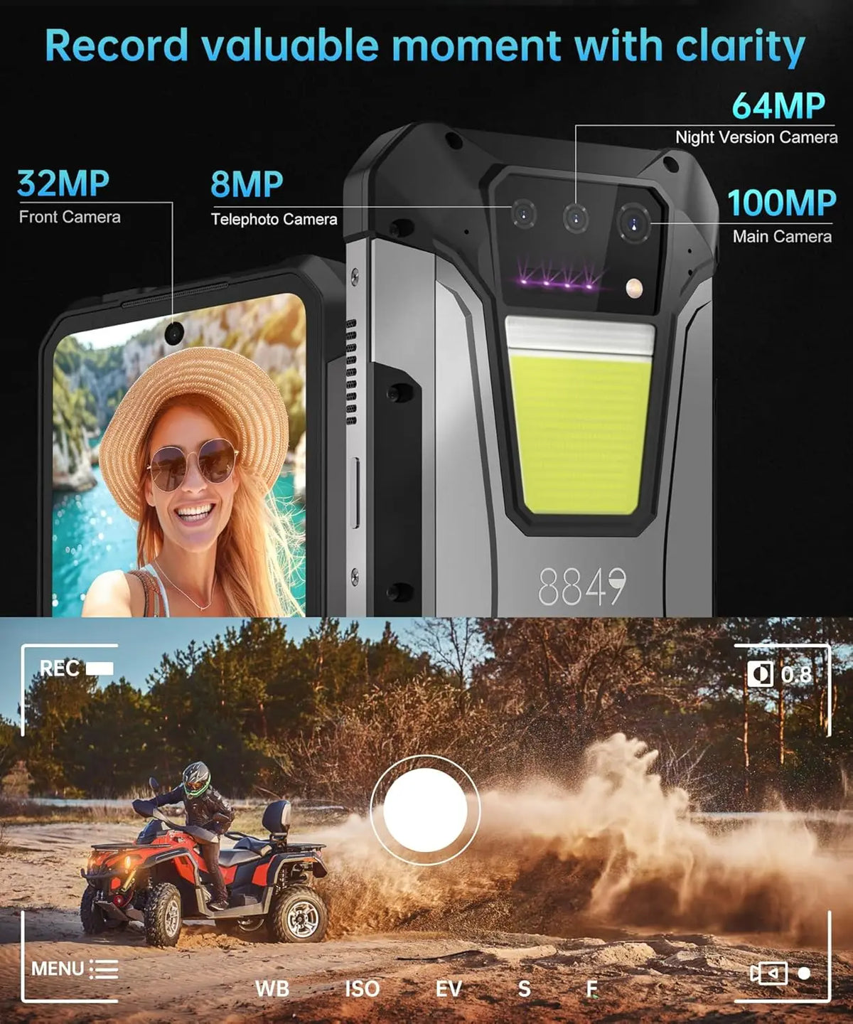 8849 Tank 2 Pro Rugged Android Projector Smartphone