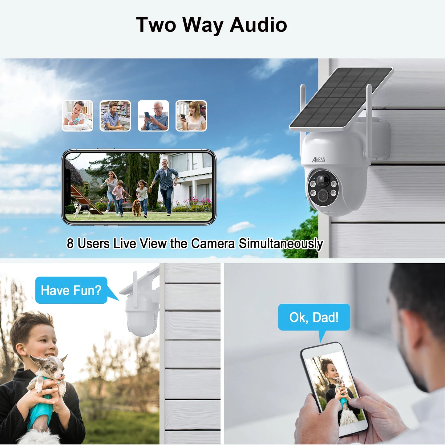 ANRAN Solar Security Camera 3/5MP Outdoor Battery WiFi