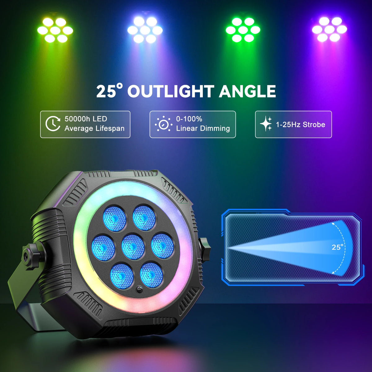U'King Rechargeable RGB LED Stage Par Lights