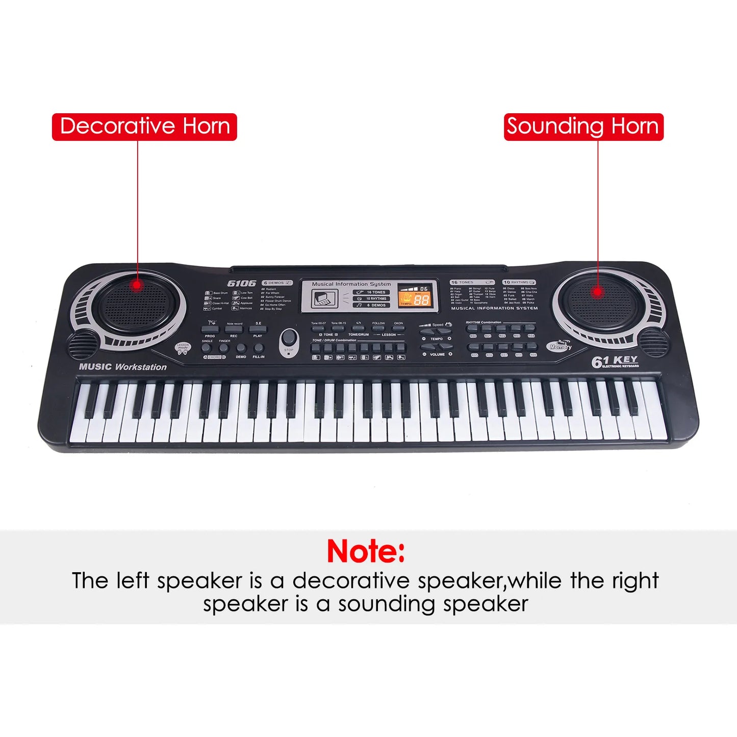 61 Key Digital Keyboard Electronic Piano for Beginners