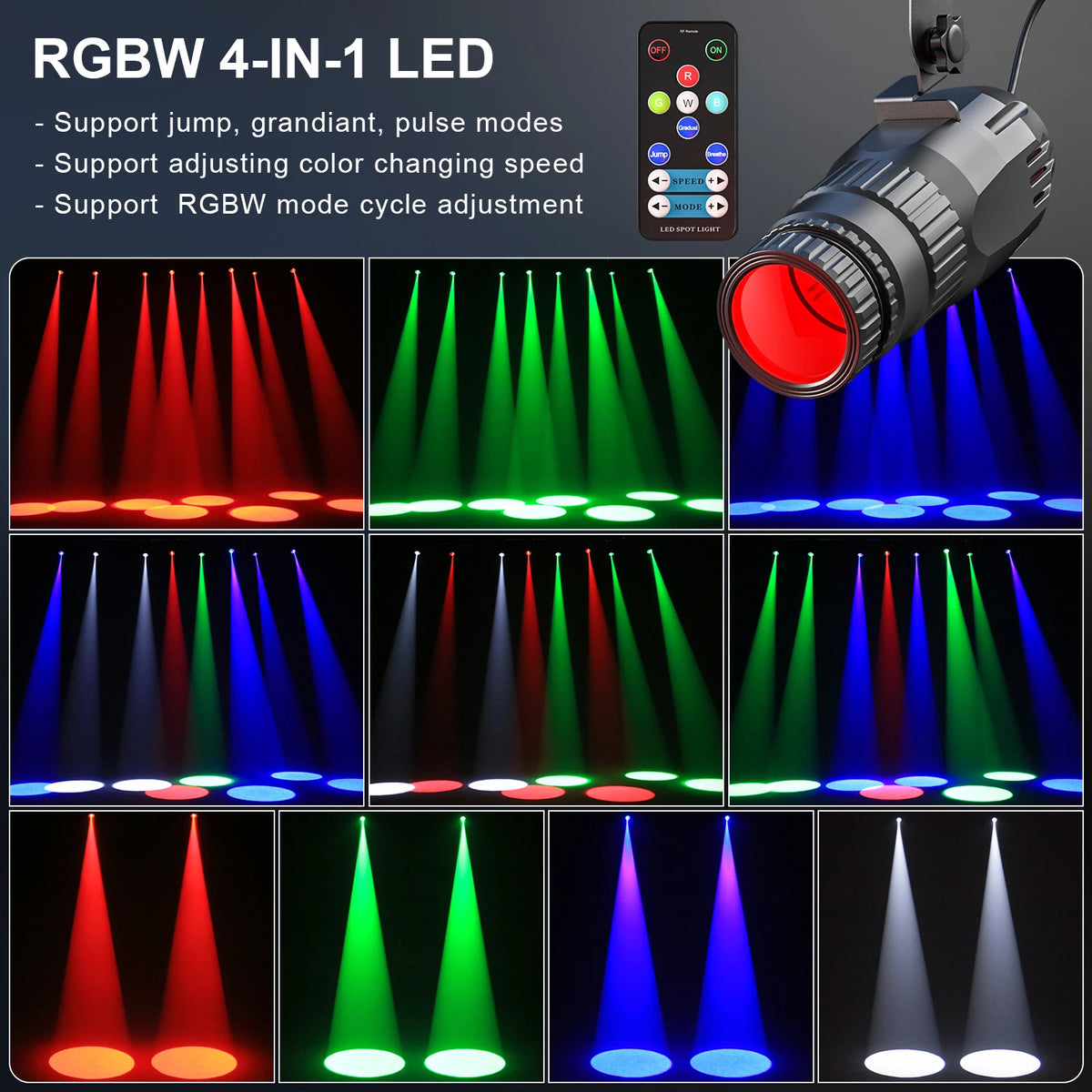 U'King RGBW LED Stage Spotlight With Remote
