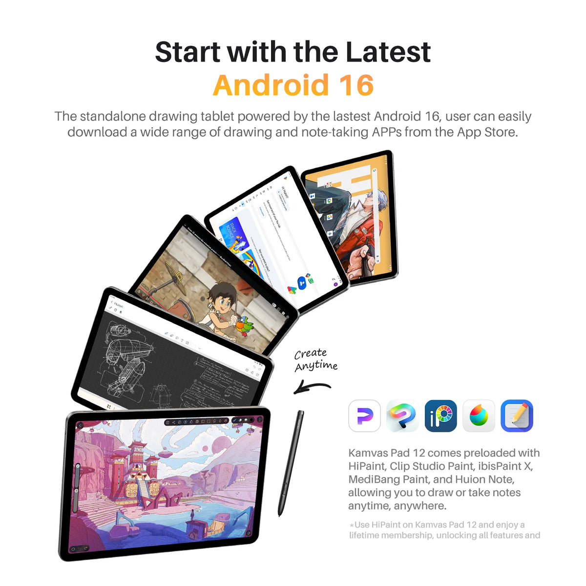 HUION Standalone Android Drawing Tablet With Pen
