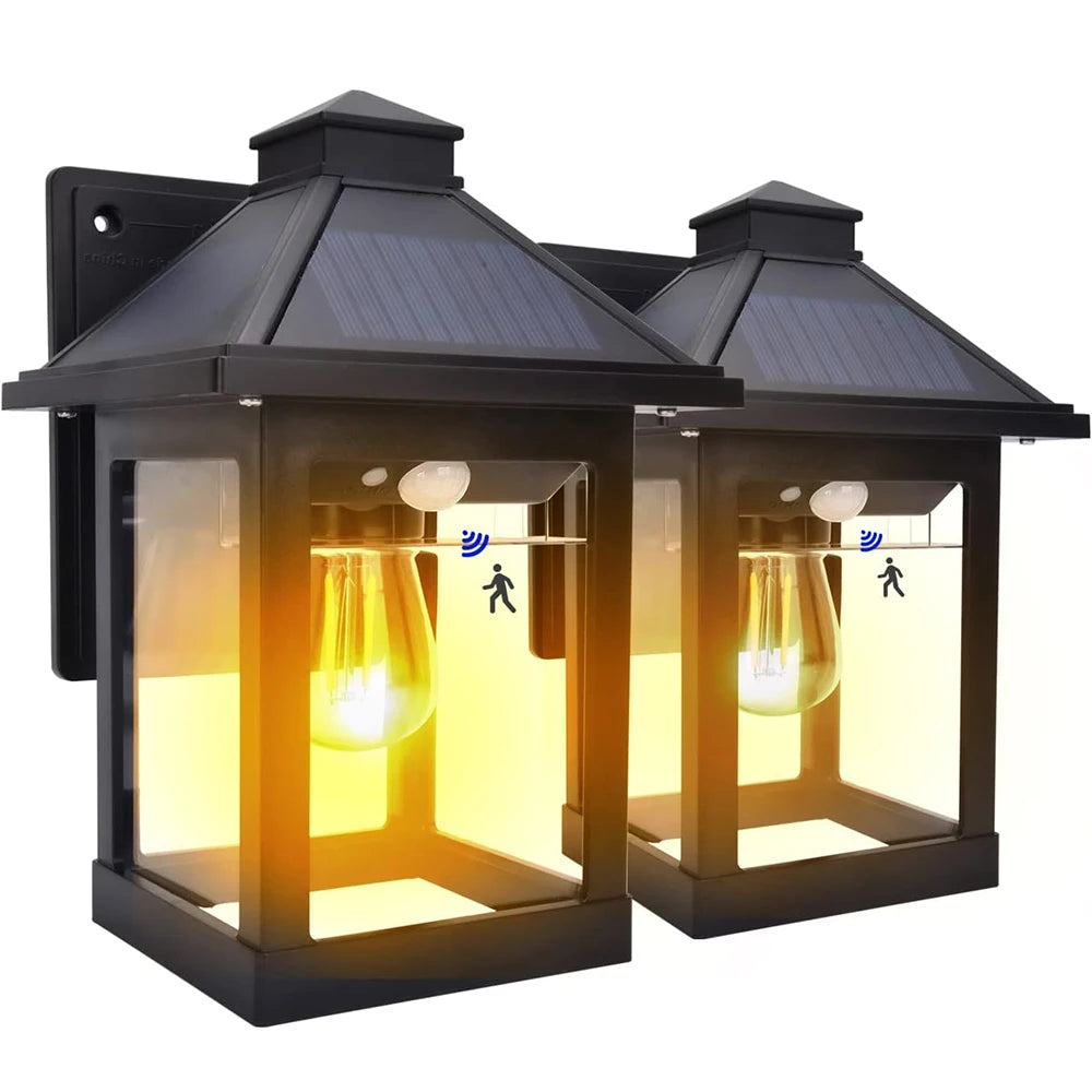 Solar Powered Wall Lanterns With Motion Sensor Dusk To Dawn