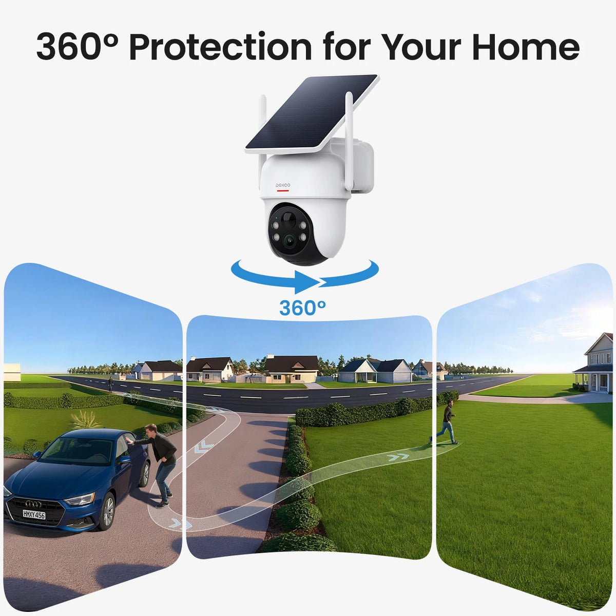 Dekco 3MP Solar Security Camera System Four Pack