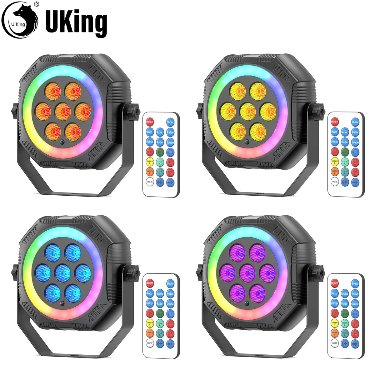 U'King Rechargeable RGB LED Stage Par Lights