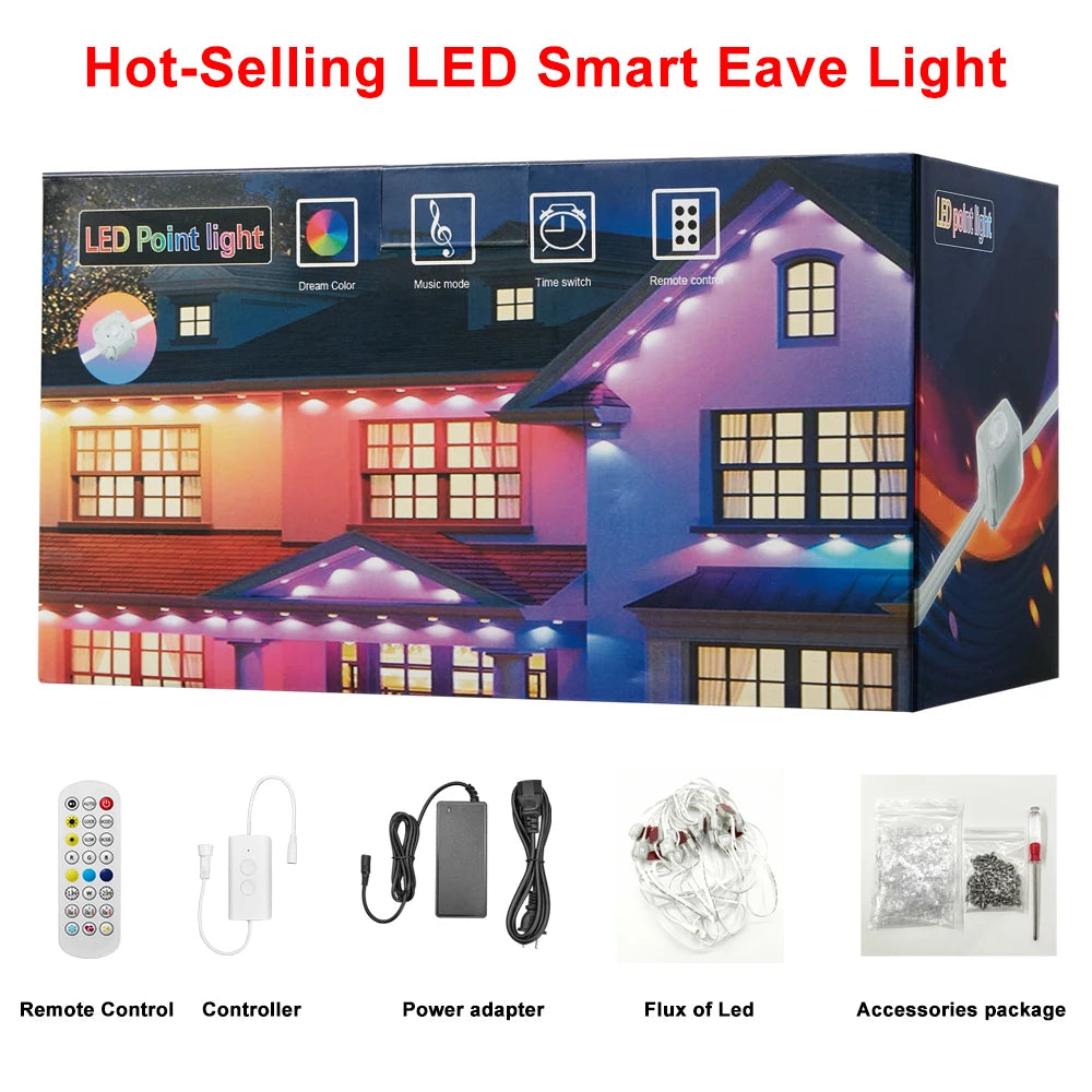 SZREBOW Permanent Outdoor Smart RGBIC Eaves LED Lights