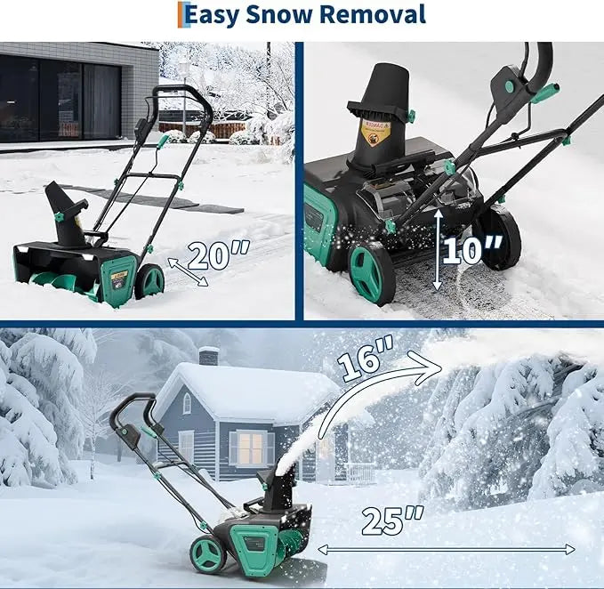Cordless Electric Snow Blower With Batteries And Charger