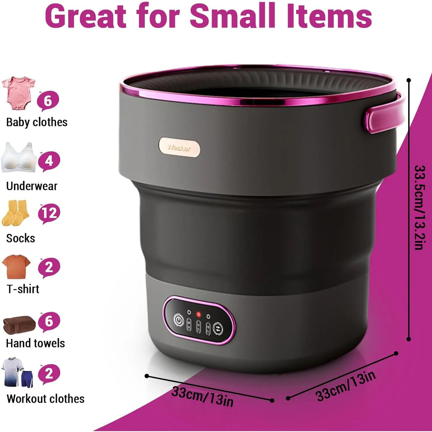 Acekool Portable Foldable Mini Washing Machine