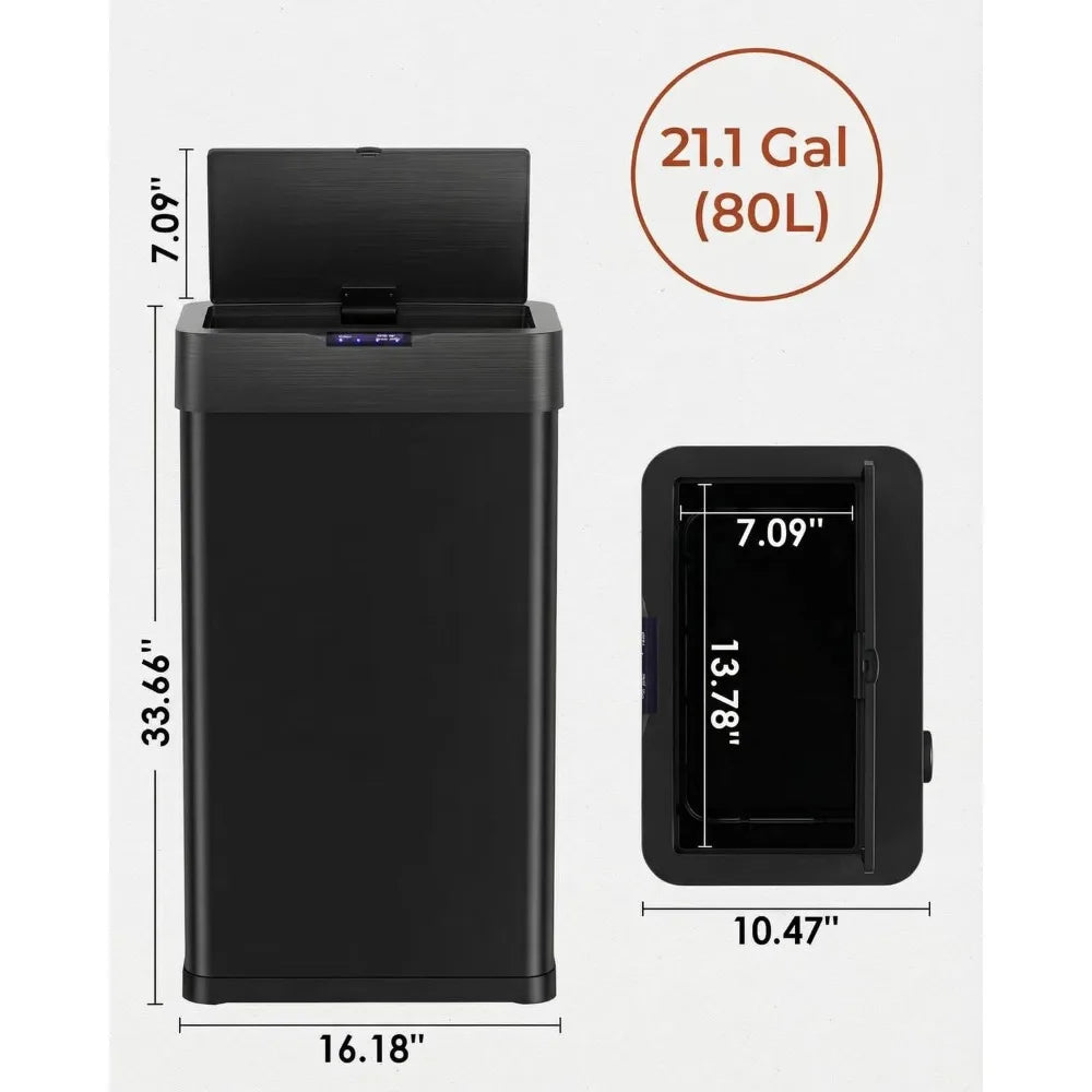 Touchless Motion Sensor Trash Can Stainless Steel