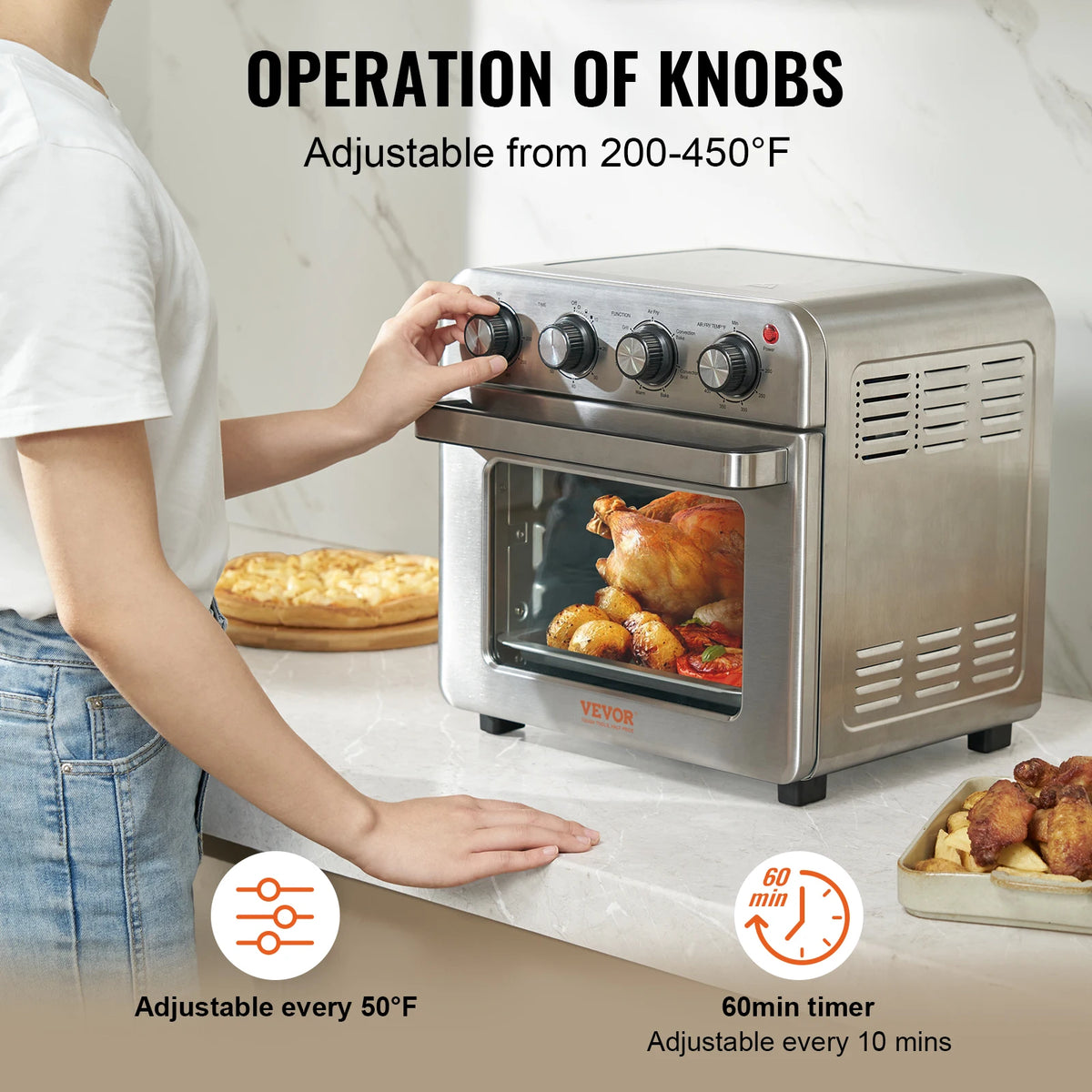 SucceBuy Stainless Steel Air Fryer Toaster Oven