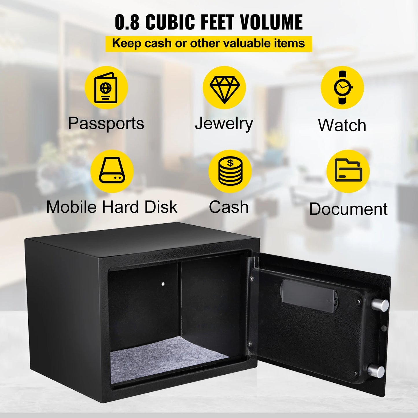 SucceBuy Fingerprint Safe Deposit Box Digital Lock