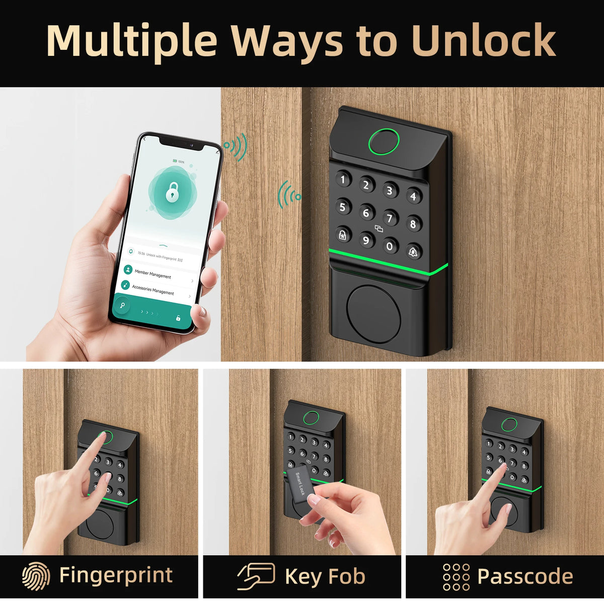 Viladepot Fingerprint Smart Door Lock With Keypad