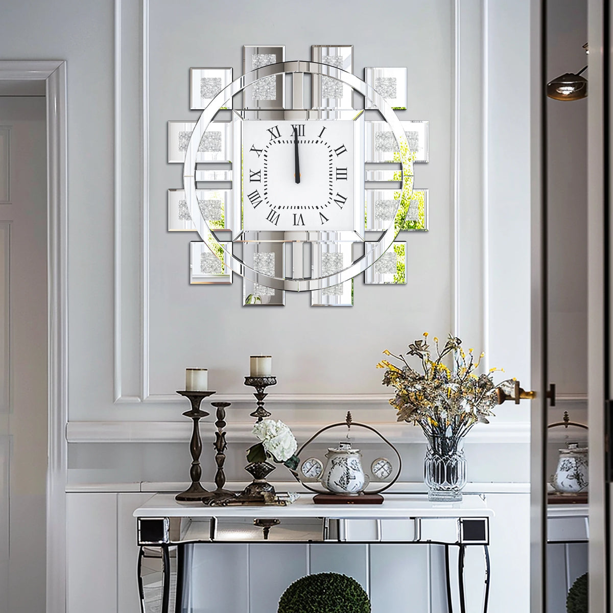 Decorative Quartz Wall Clock With Roman Numerals