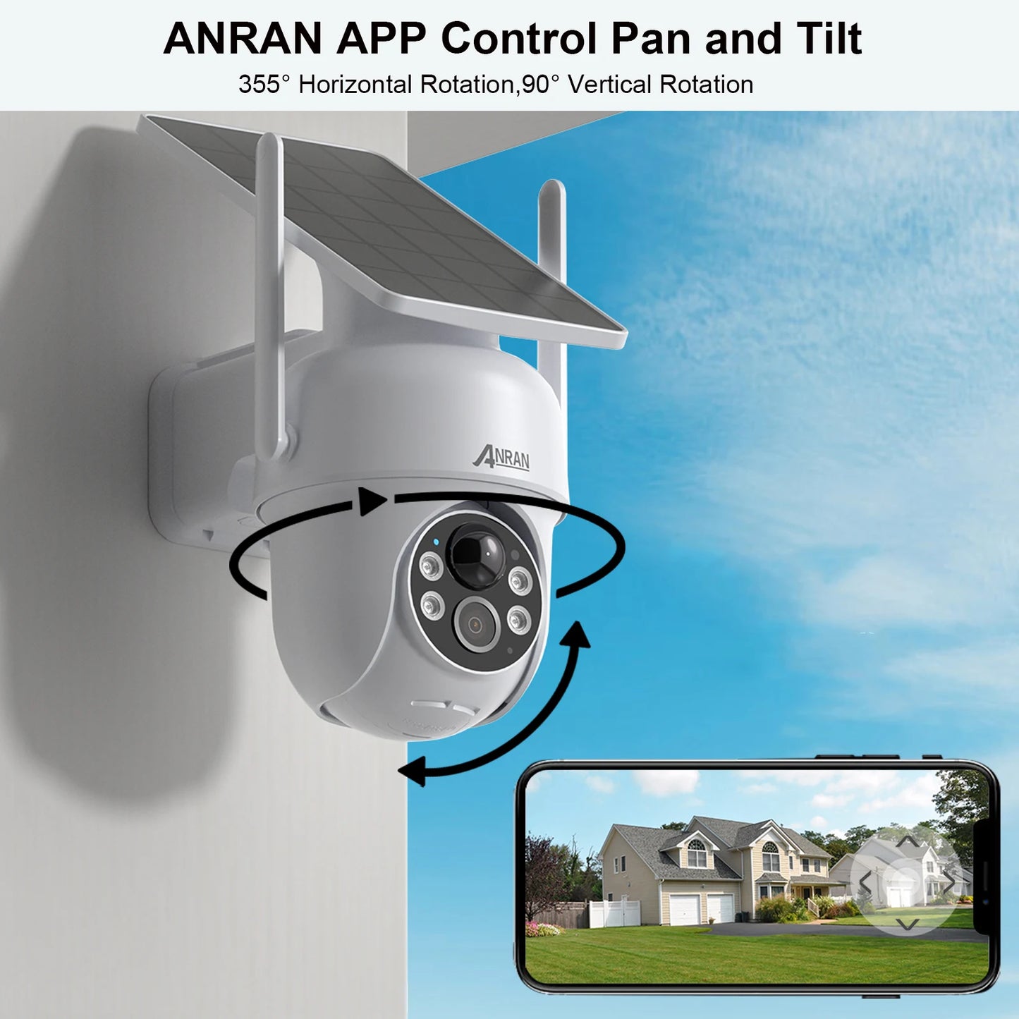 ANRAN Solar Security Camera 3/5MP Outdoor Battery WiFi