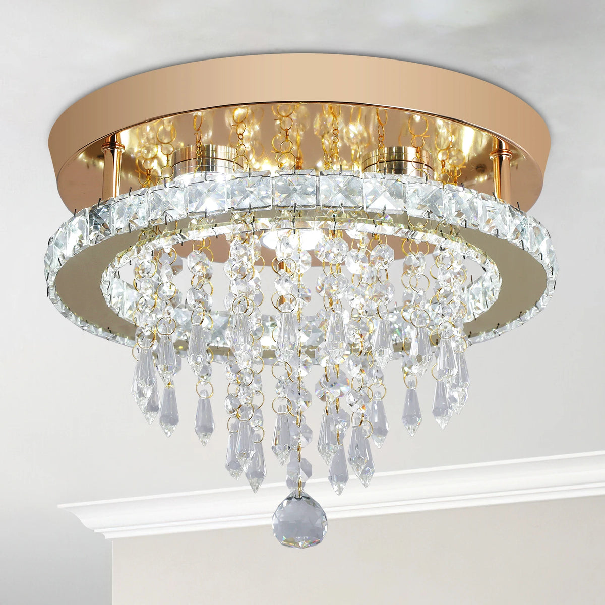 GreeLustr Luxury Crystal LED Ceiling Chandelier