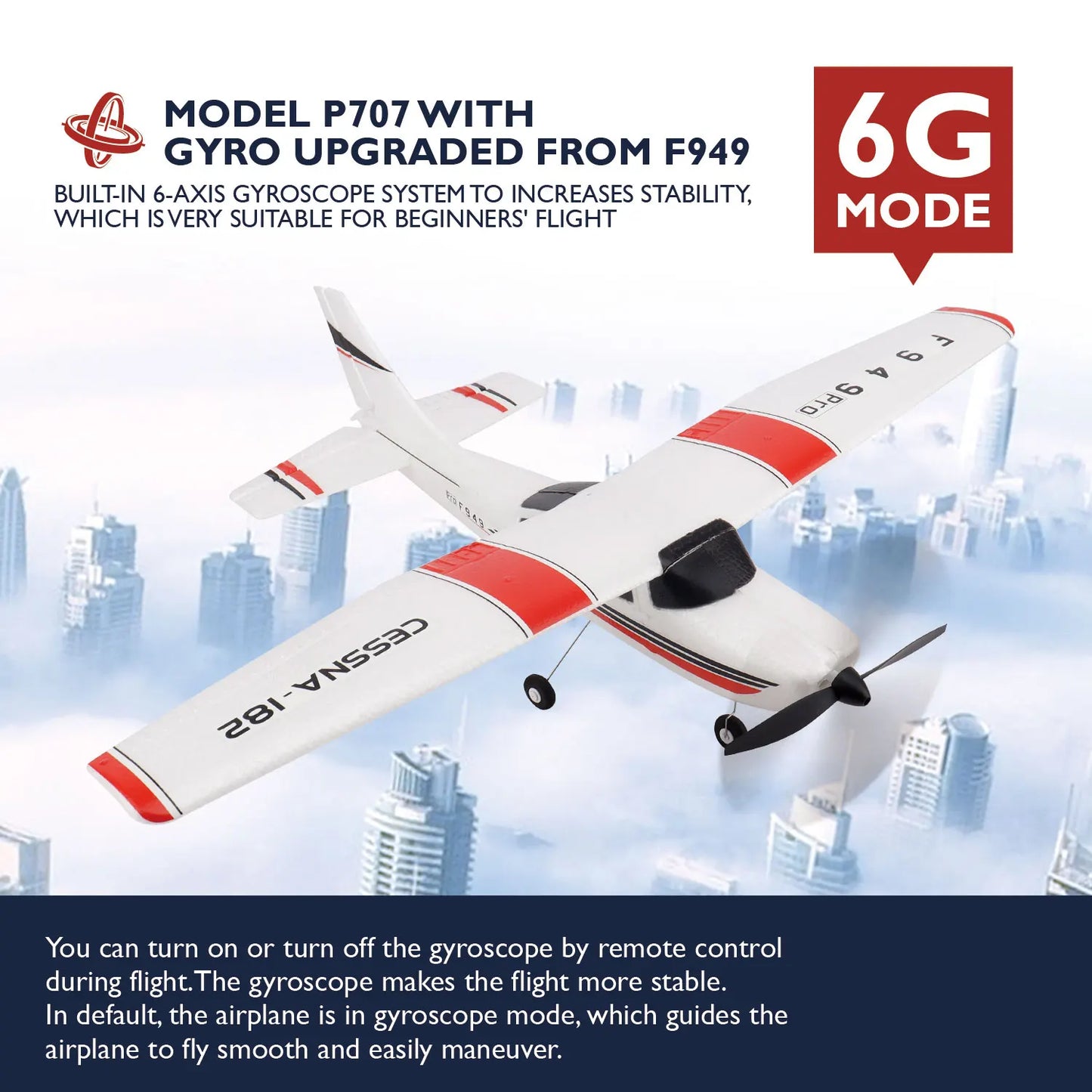 WLtoys F949 RC Airplane 3D6G Gyro