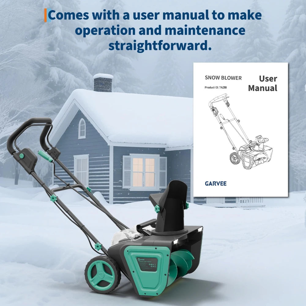 Cordless Brushless Electric Snow Blower With Lights