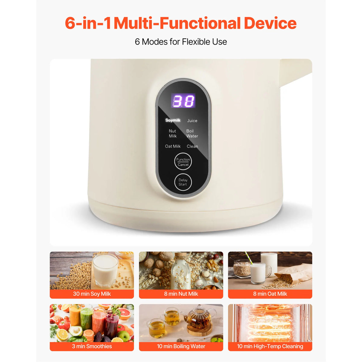 VEVOR 8 In 1 Electric Nut Milk Maker
