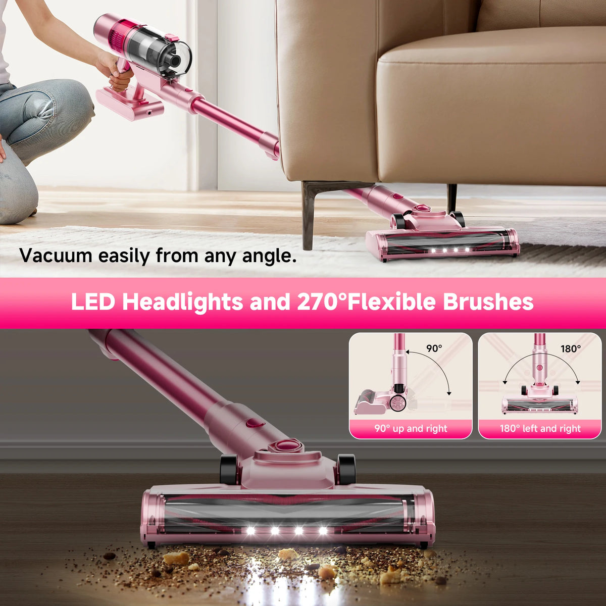 Honki Cordless Stick Vacuum Cleaner for Pet Hair and Floors