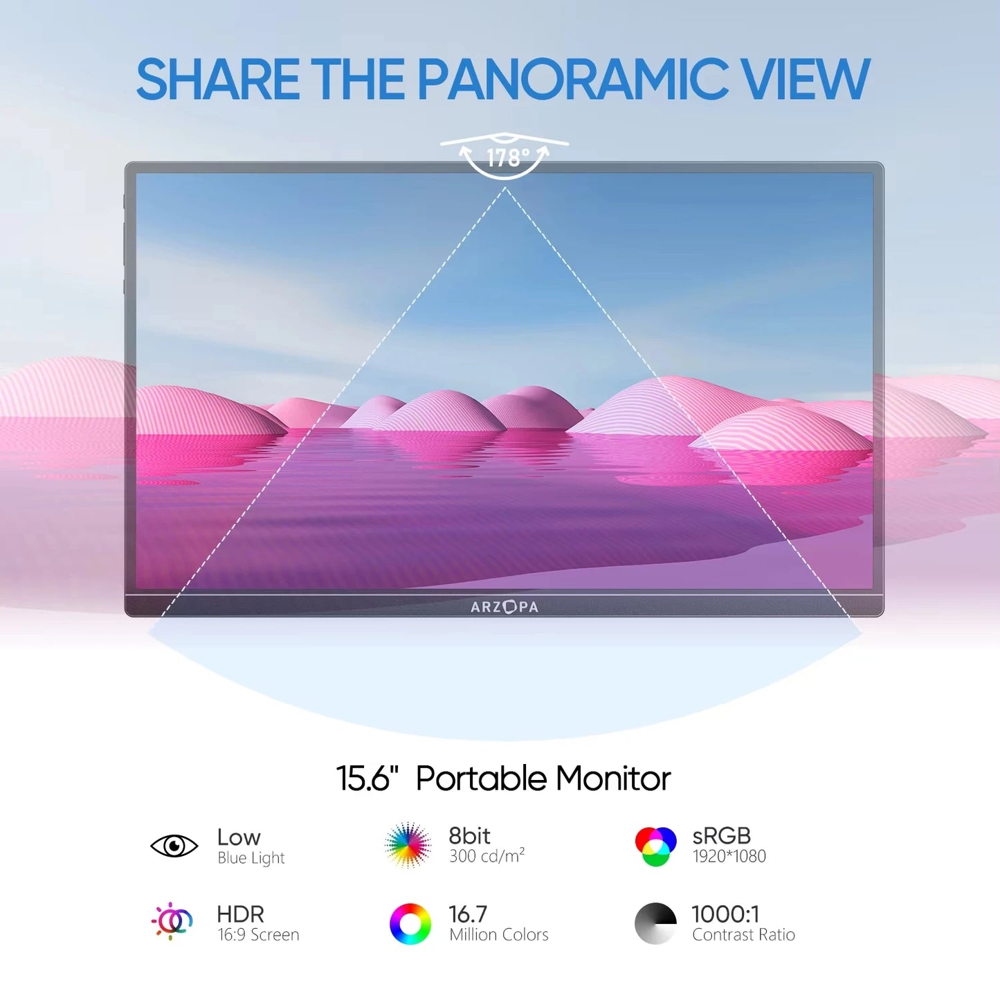 Arzopa A1 Portable FHD USB C HDMI Monitor for Laptop