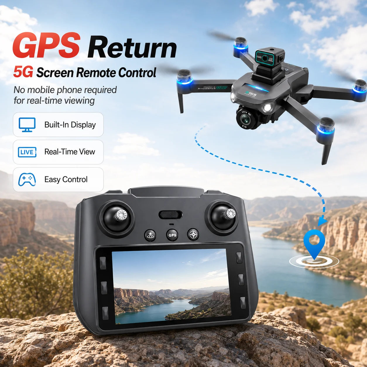 ZNLYRION S159 Brushless GPS Drone 8K Camera FPV