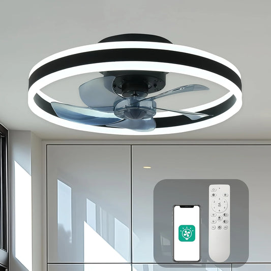 Orison LED Ceiling Fan With Remote Control Flush Mount