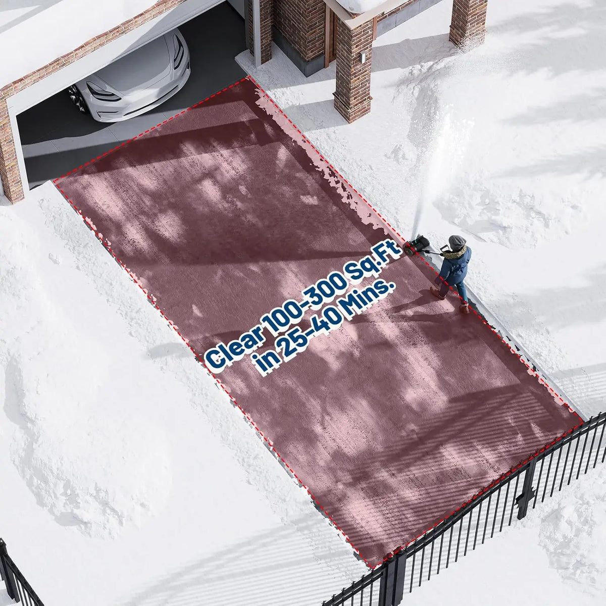 Cordless Brushless Electric Snow Shovel for Driveways
