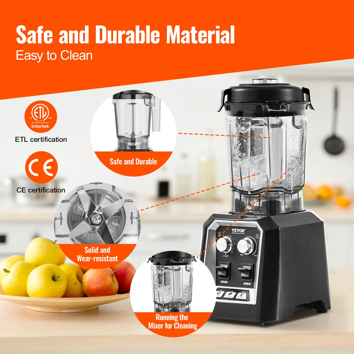 SucceBuy Professional Countertop Smoothie Blender