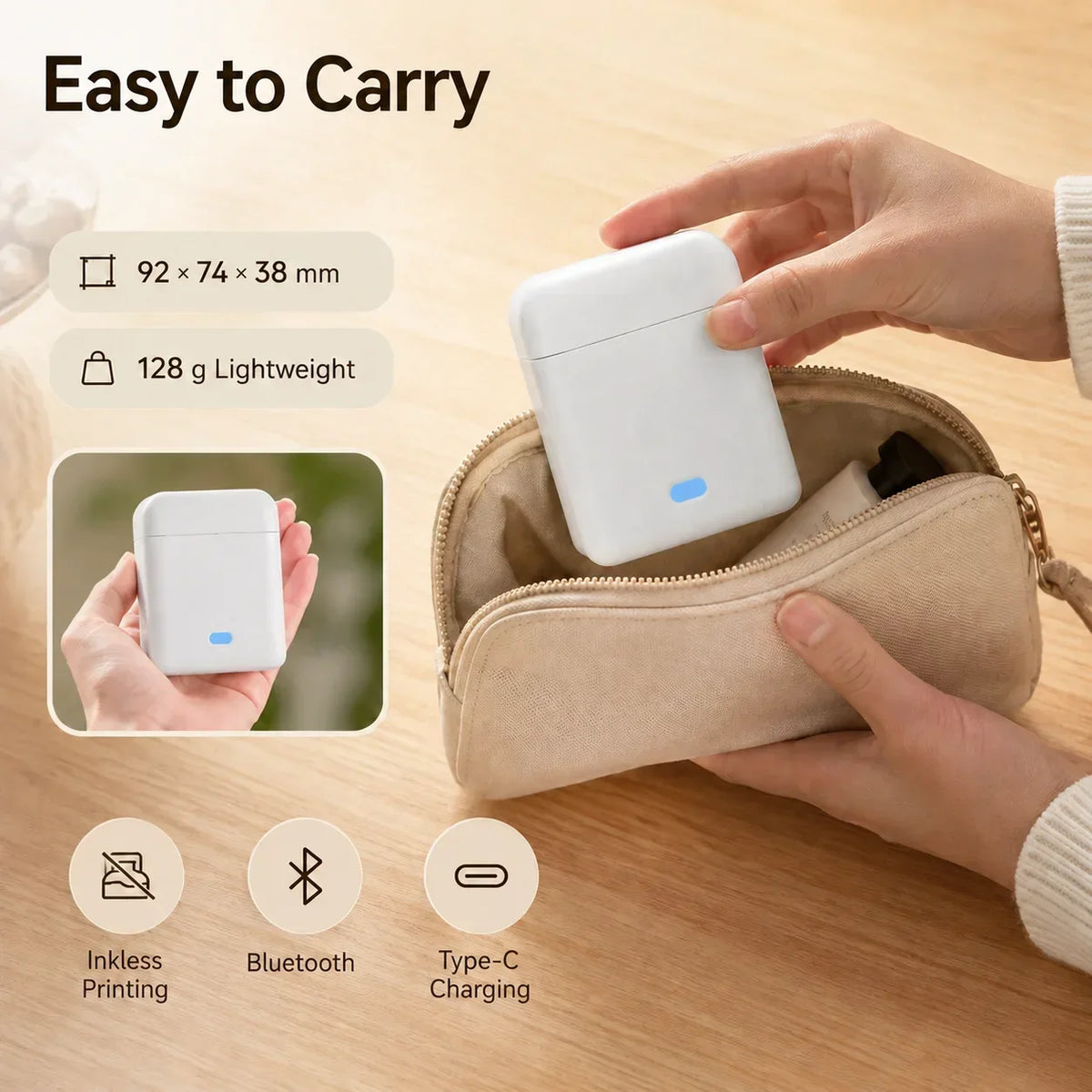 Orico Portable Wireless Bluetooth Thermal Label Printer
