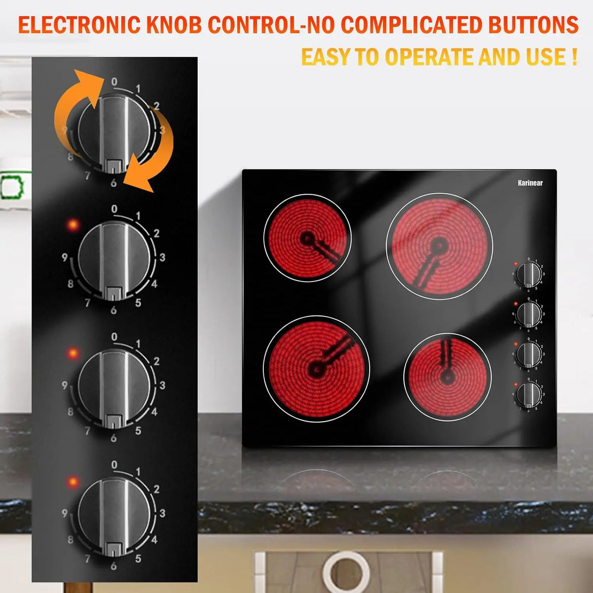 Karinear 4 Burners Electric Cooktop