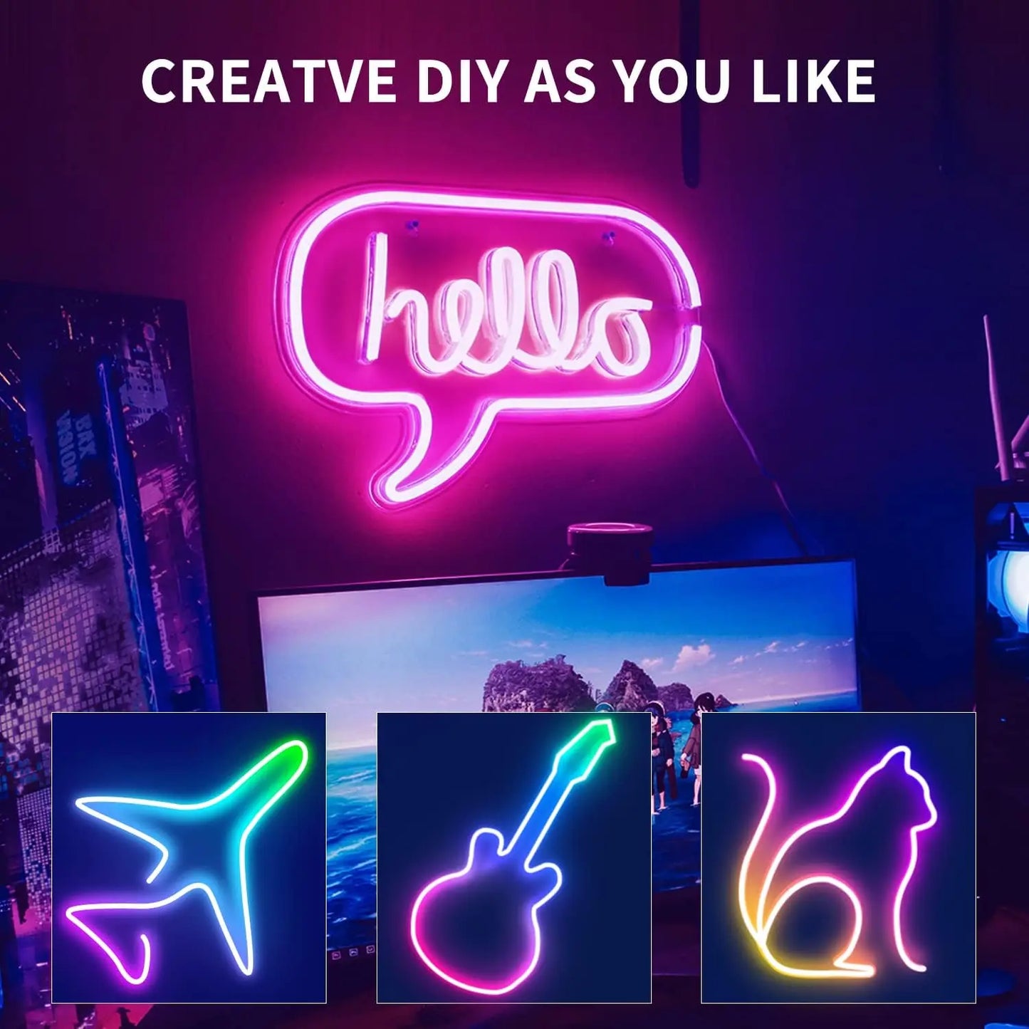 Aiopp Smart LED RGB Neon Strip Light WiFi Alexa