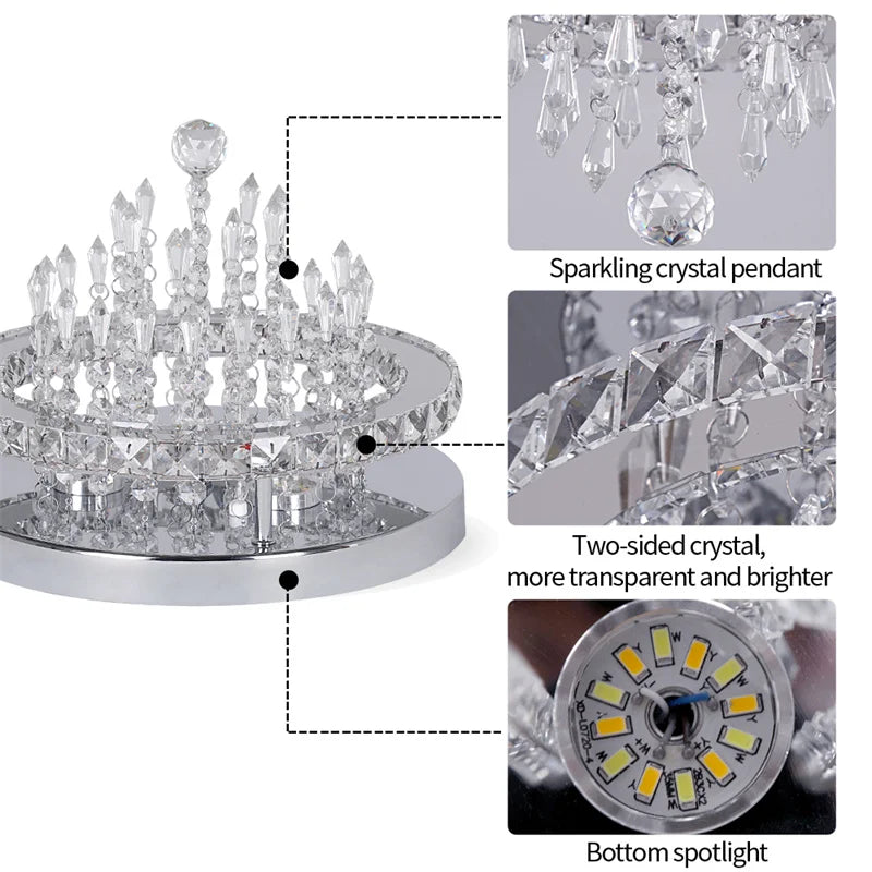 VETRULUS Modern Crystal LED Smart Ceiling Pendant Lamp