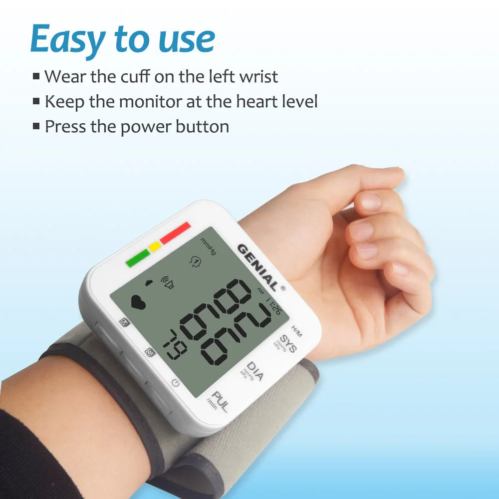 Blood Pressure Wrist Cuff Universal BP Monitor With Memory